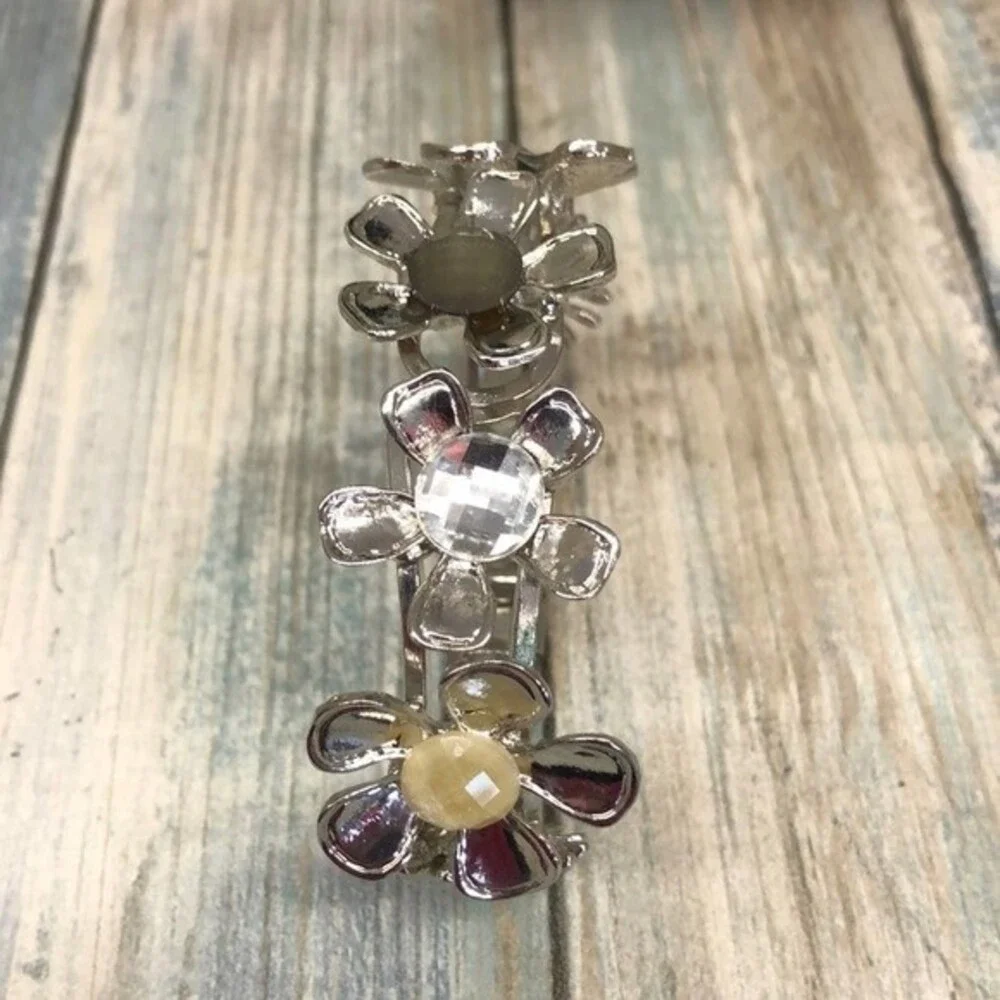 Silver Floral Cuff Bracelet